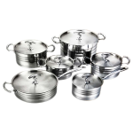 12PC. STAINLESS STEEL COOKWARE SET
