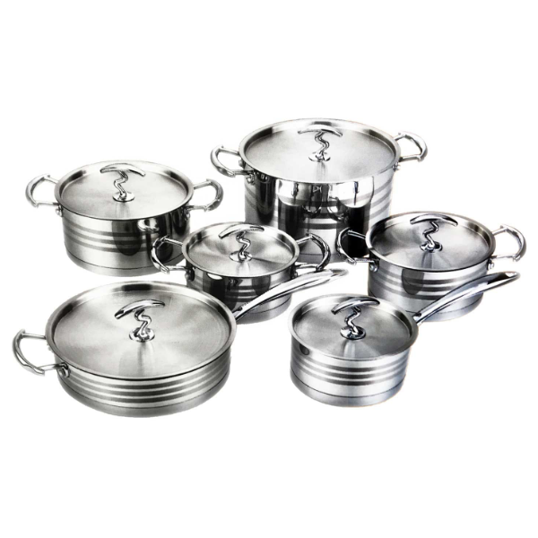12PC. STAINLESS STEEL COOKWARE SET